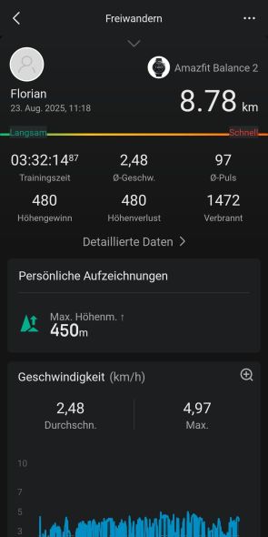 Aufzeichnung einer Aktivität - Übersicht