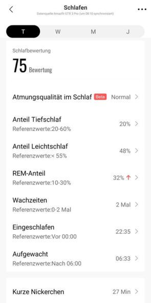 Auswertung Schlafüberwachung 3/4