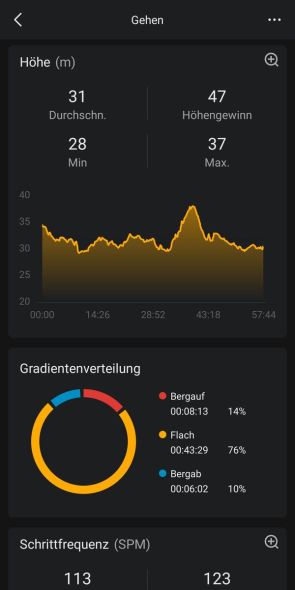 Zepp App - Auswertung Aktivität