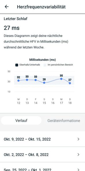 Gesundheit - Herzfrequenzvariabilität