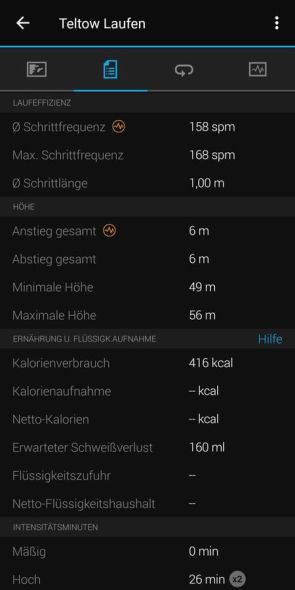 Auswertung eines Laufes in Garmin Connect (3/6)