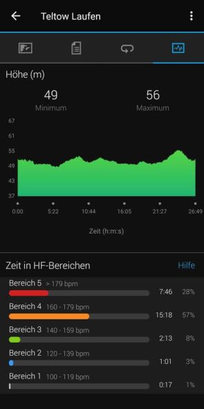 Auswertung eines Laufes in Garmin Connect (6/6)