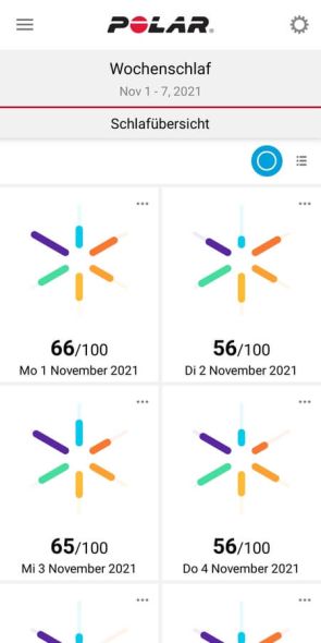 Schlaf - Wochenansicht in der App 6/8