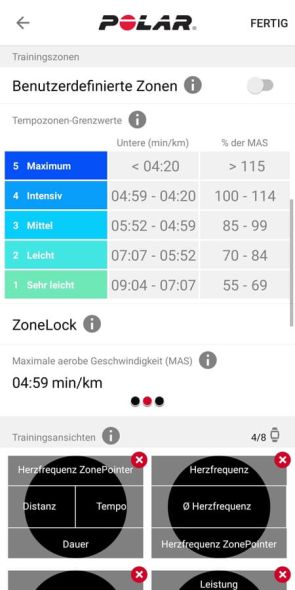 Trainingszonen: Tempo