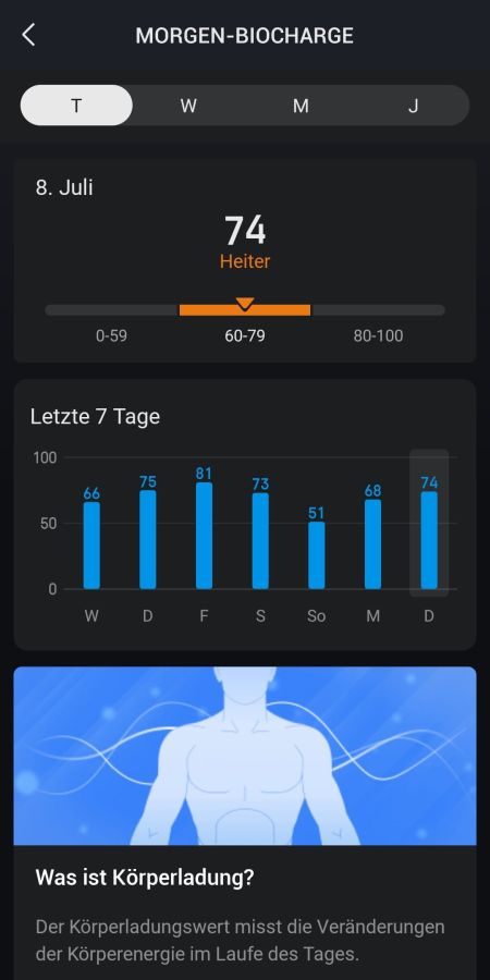 BioCharge - Unterschiedliche Metriken