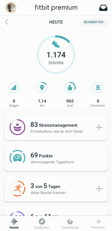 Fitbit App - Dashboard