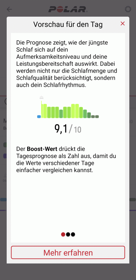 SleepWise-Auswertung in der App 2/4