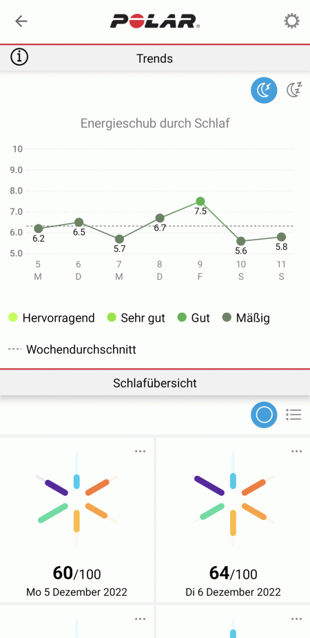 SleepWise-Auswertung in der App 3/4