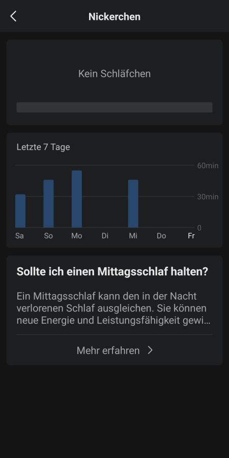 Auswertung des Schlafs