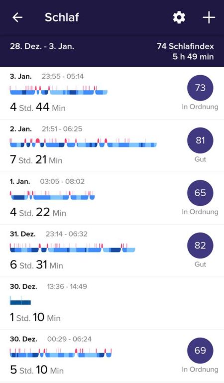 Fitbit Versa 3 - Auswertung Schlaf 1/4