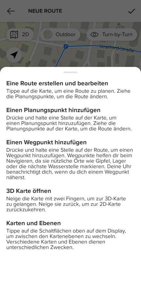 Kartenmaterial | Erstellung von Routen in der App 4/4