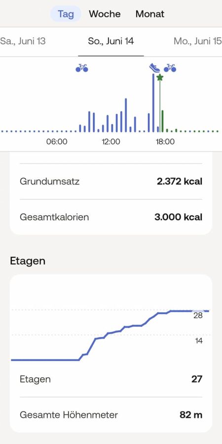 Auswertung der Tagesaktivitäten Auswertung der Tagesaktivitäten