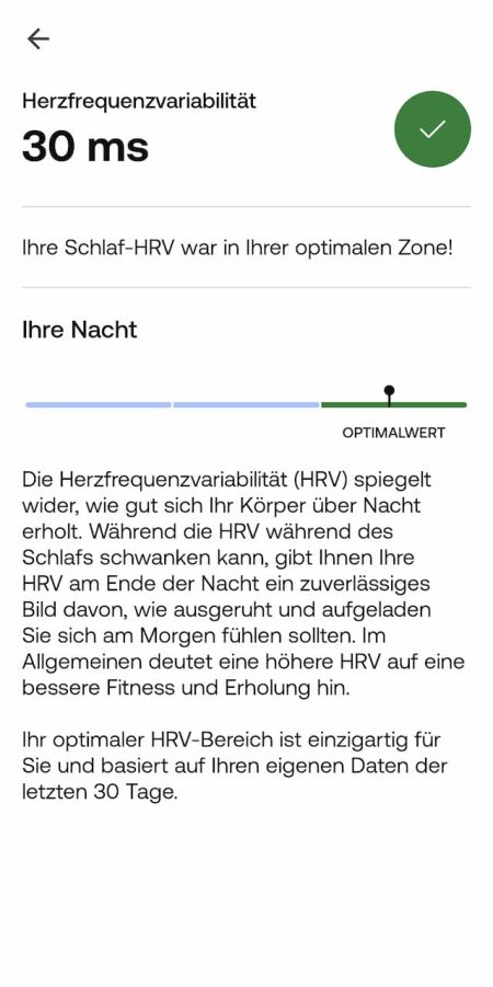Auswertung der Herzfrequenzvariabilität während des Schlafs Auswertung der Herzfrequenzvariabilität während des Schlafs