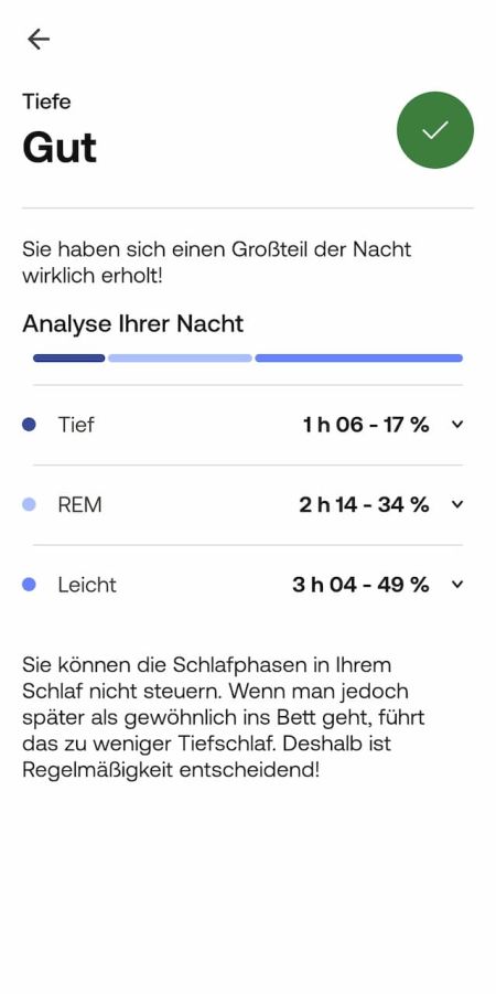 Auswertung der Schlaftiefe Auswertung der Schlaftiefe