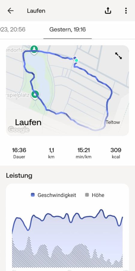 Auswertung einer Aktivität Auswertung einer Aktivität