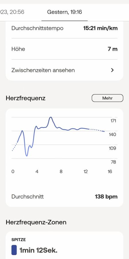 Auswertung einer Aktivität Auswertung einer Aktivität
