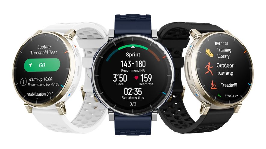 Amazfit Active 3 Premium in den Farben Apex Silver, Atlas Blue und Aero White | Quelle: Amazfit Amazfit Active 3 Premium in den Farben Apex Silver, Atlas Blue und Aero White | Quelle: Amazfit