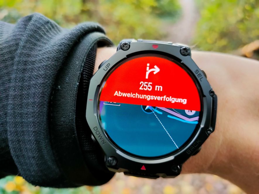 Hinweis auf verlassen der Route