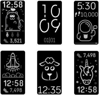 Watchfaces der Fitbit Ace 3 (Auszug)