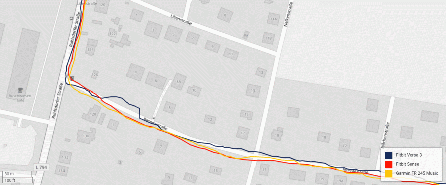 Fitbit Versa 3 – GPS-Aufzeichnung im Vergleich
