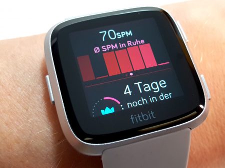 Fitbit Versa - Tagesstatistik auf der Uhr
