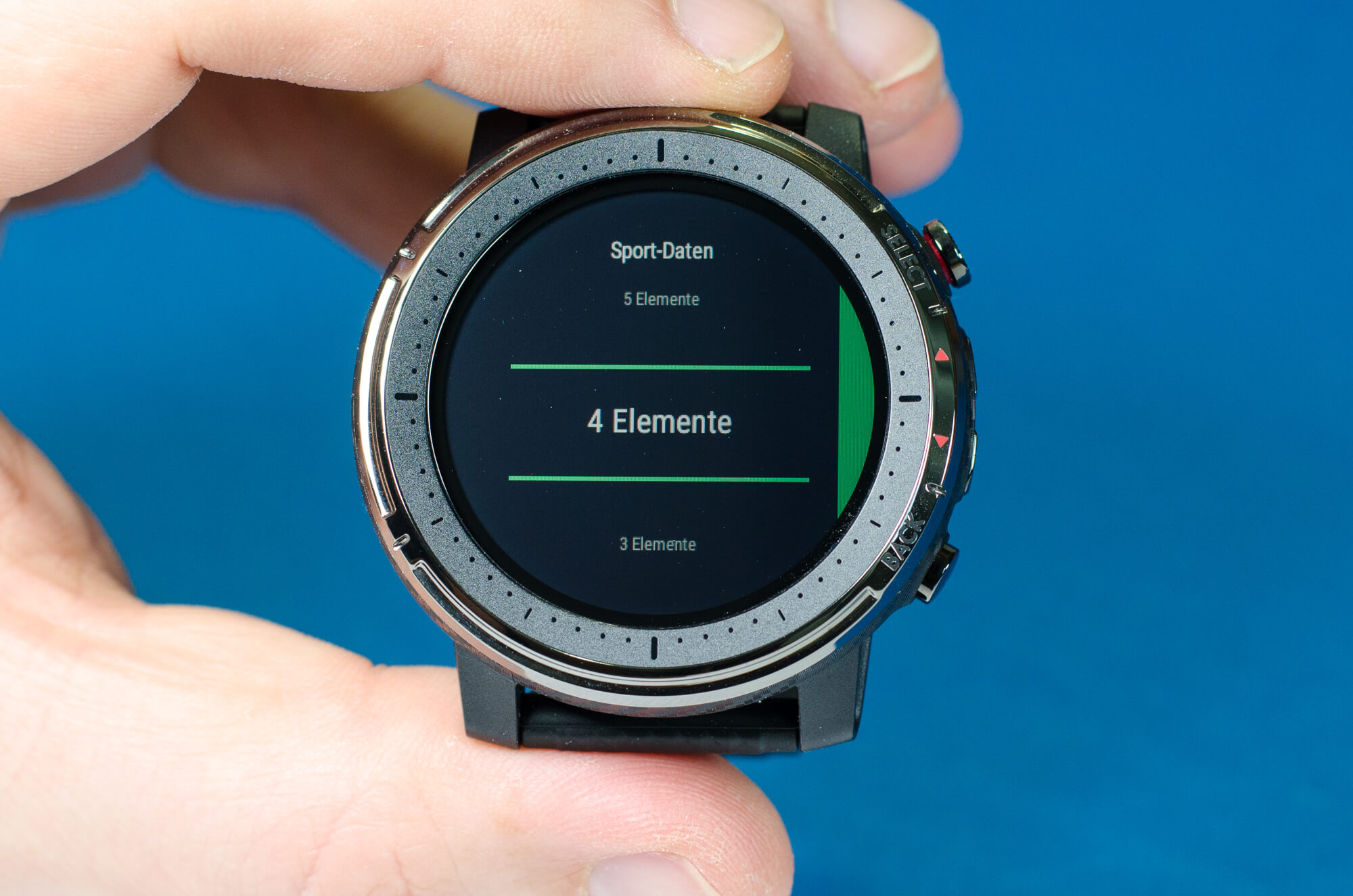 Amazfit Stratos 3 - Einstellungen Datenfelder
