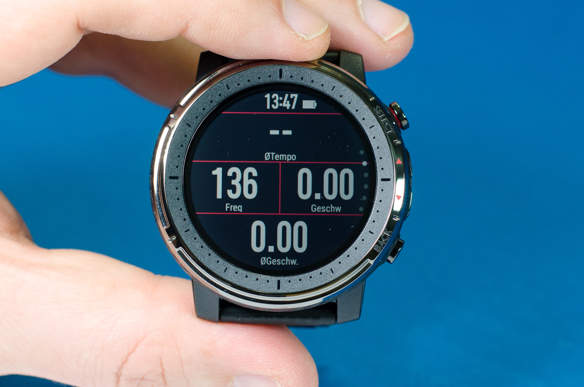 Amazfit Stratos 3 - Datenfelder während der Aufzeichnung